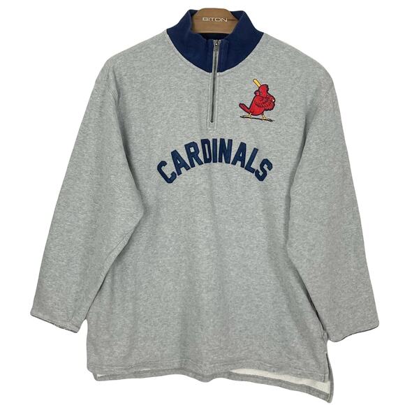 MITCHELL & NESS Jacket Sweatshirt XL St Louis Cardinals MLB 2019 1/4-Zip Long-Sl - Picture 1 of 11